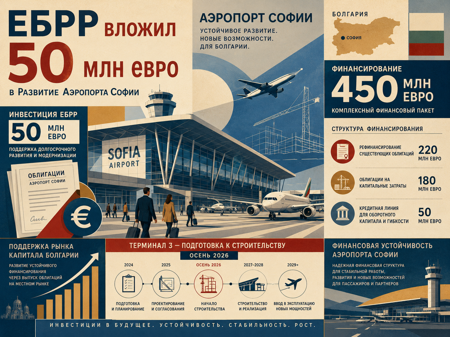 SeeNews — ЕБРР вложил 50 млн евро в выпуск облигаций оператора аэропорта Софии