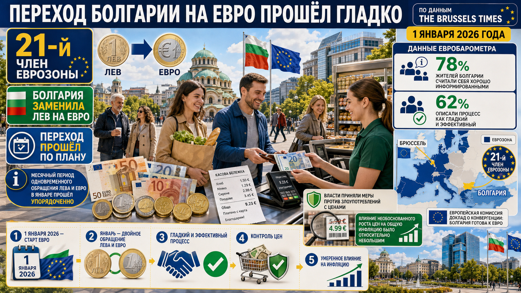 Бельгийское издание пишет о переходе Болгарии на евро