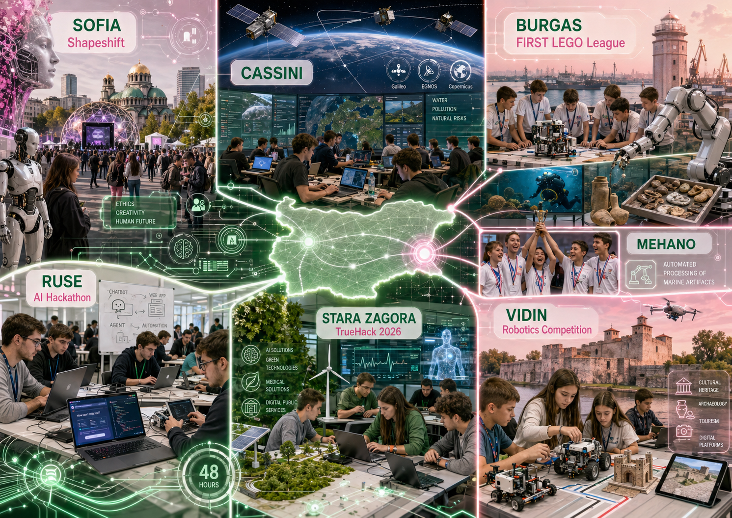 В разных городах Болгарии проходят технологические фестивали, хакатоны и соревнования по робототехнике